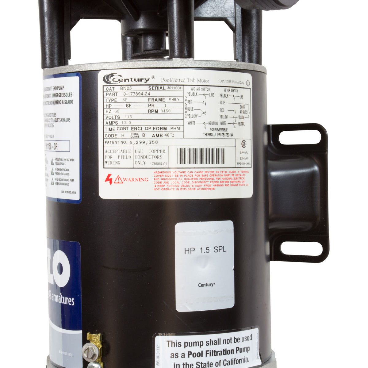 Hf 1.5Hp 115V 1Spd 6"Trp 3Fttl 90O Right
