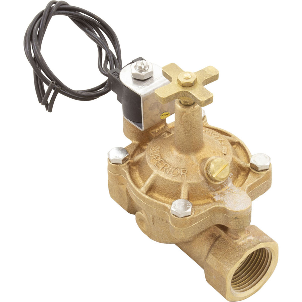 Jandy Pro Series 1" Brass Coil Valve, 24V Solenoid With Flo