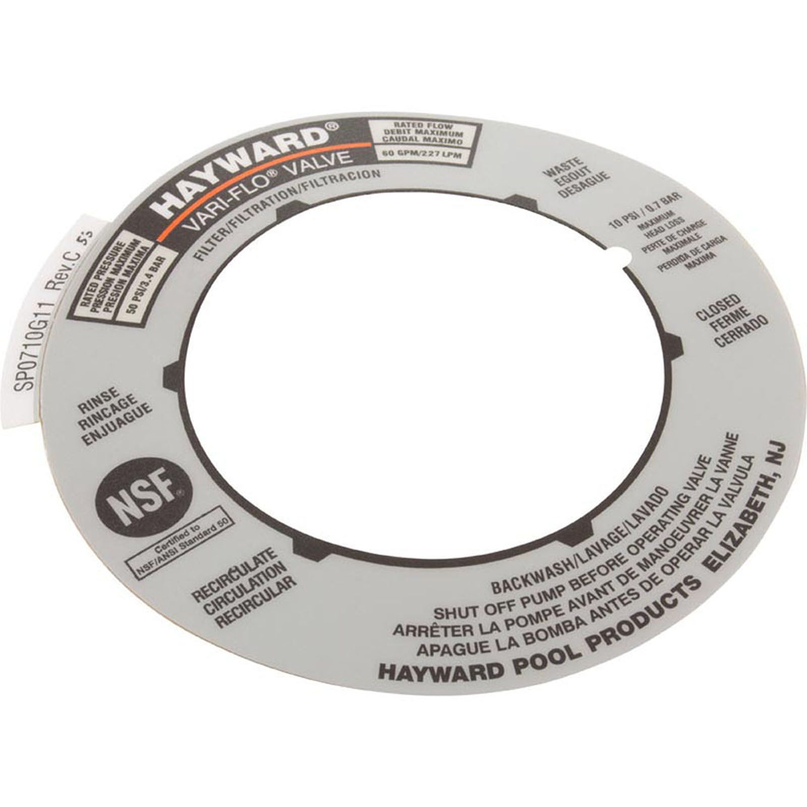 SPX0710G label plate replacement for multiport valve