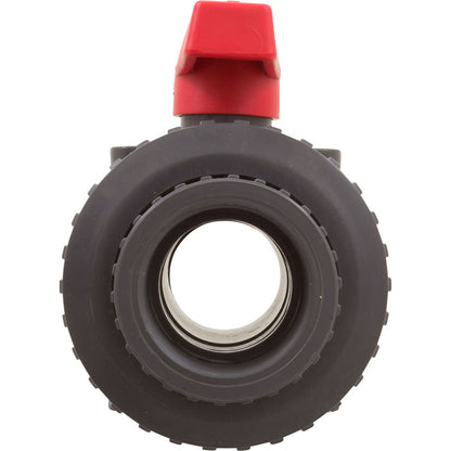 Válvula esférica True Union gris de 2" de PVC y EPDM con rosca interior y exterior