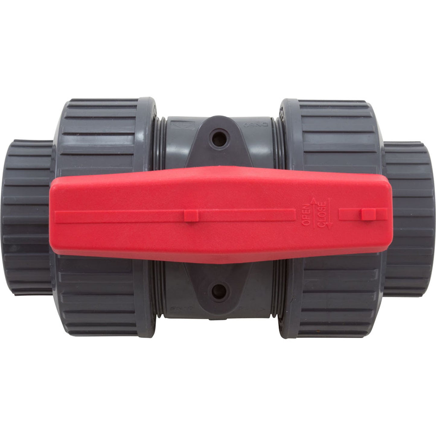 Válvula esférica True Union gris de 2" de PVC y EPDM con rosca interior y exterior