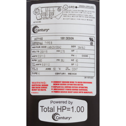 Mtr, Cent, 1Hp, 115/230V, 1-Sp, Sf1, 56Jfr