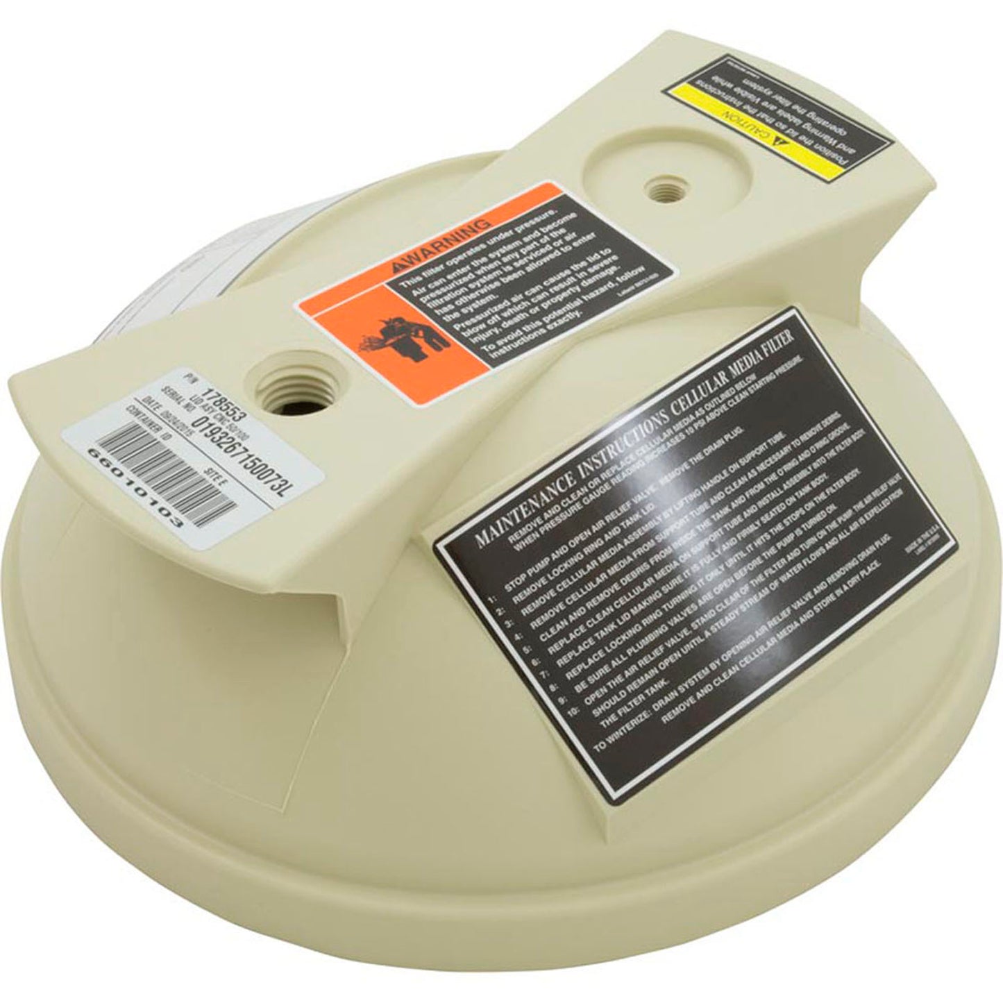 Tank Lid, Pentair American Products CLN/CLR 50/100, Almond