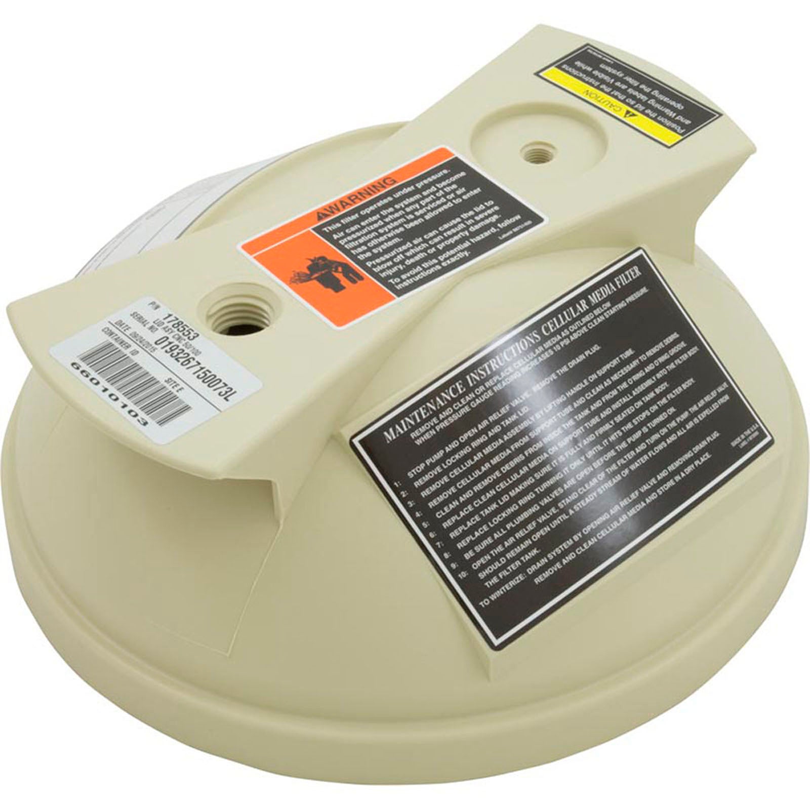 Tank Lid, Pentair American Products CLN/CLR 50/100, Almond