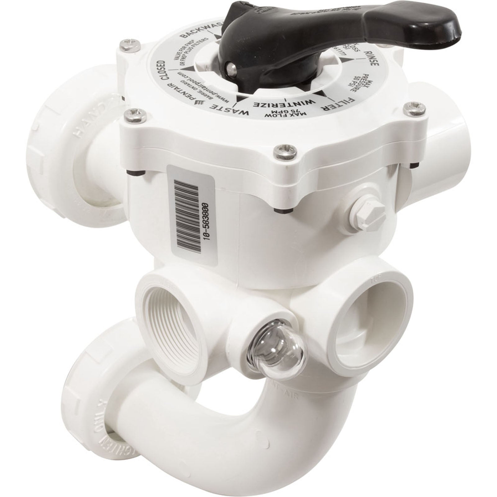Pentair Multiport DE Valve, Side Mount, 1-1/2", w/Plumbing, Threaded, 261177