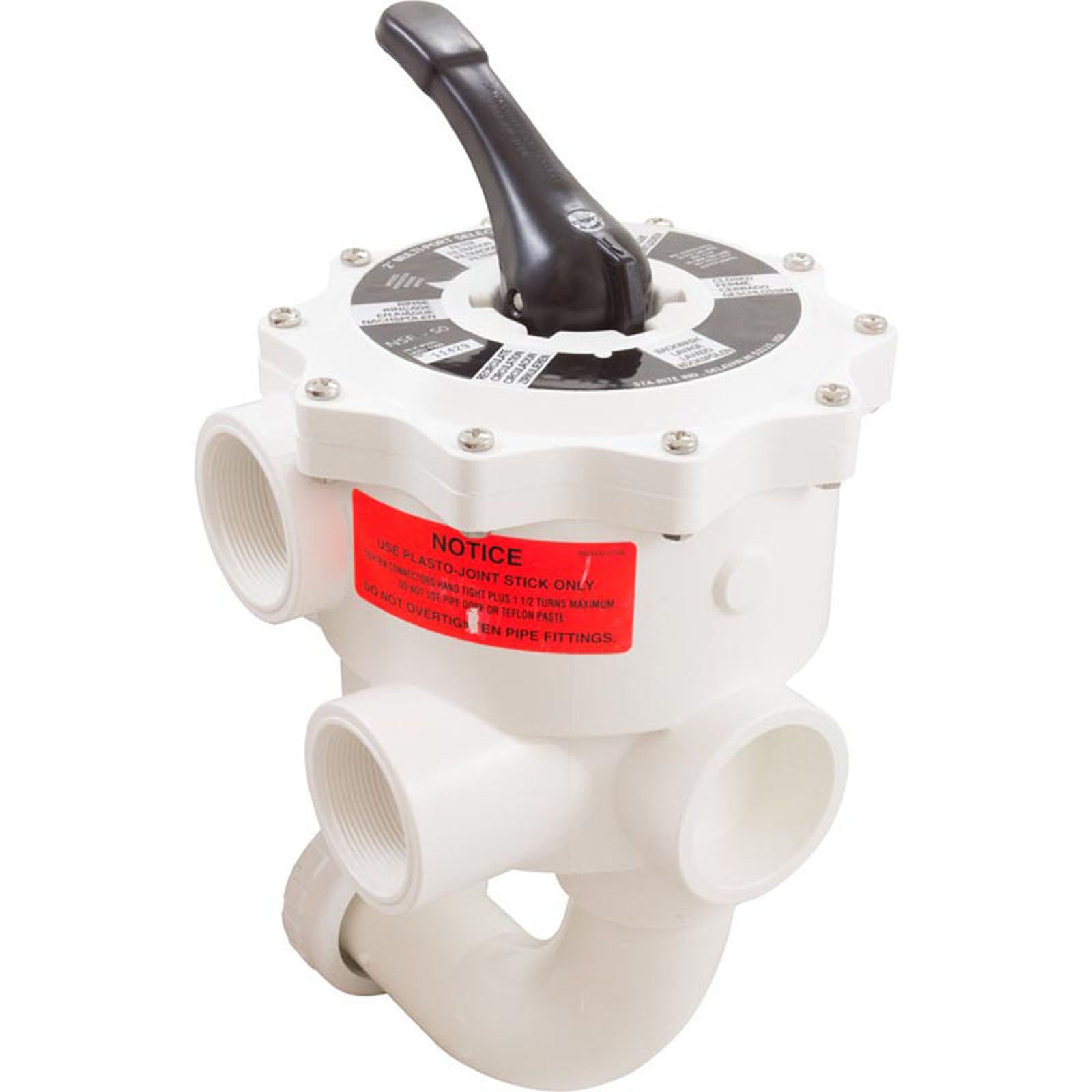 Multiport Valve, Pent System 3 DE, 2" ABS, w/Unions, 6 Pos