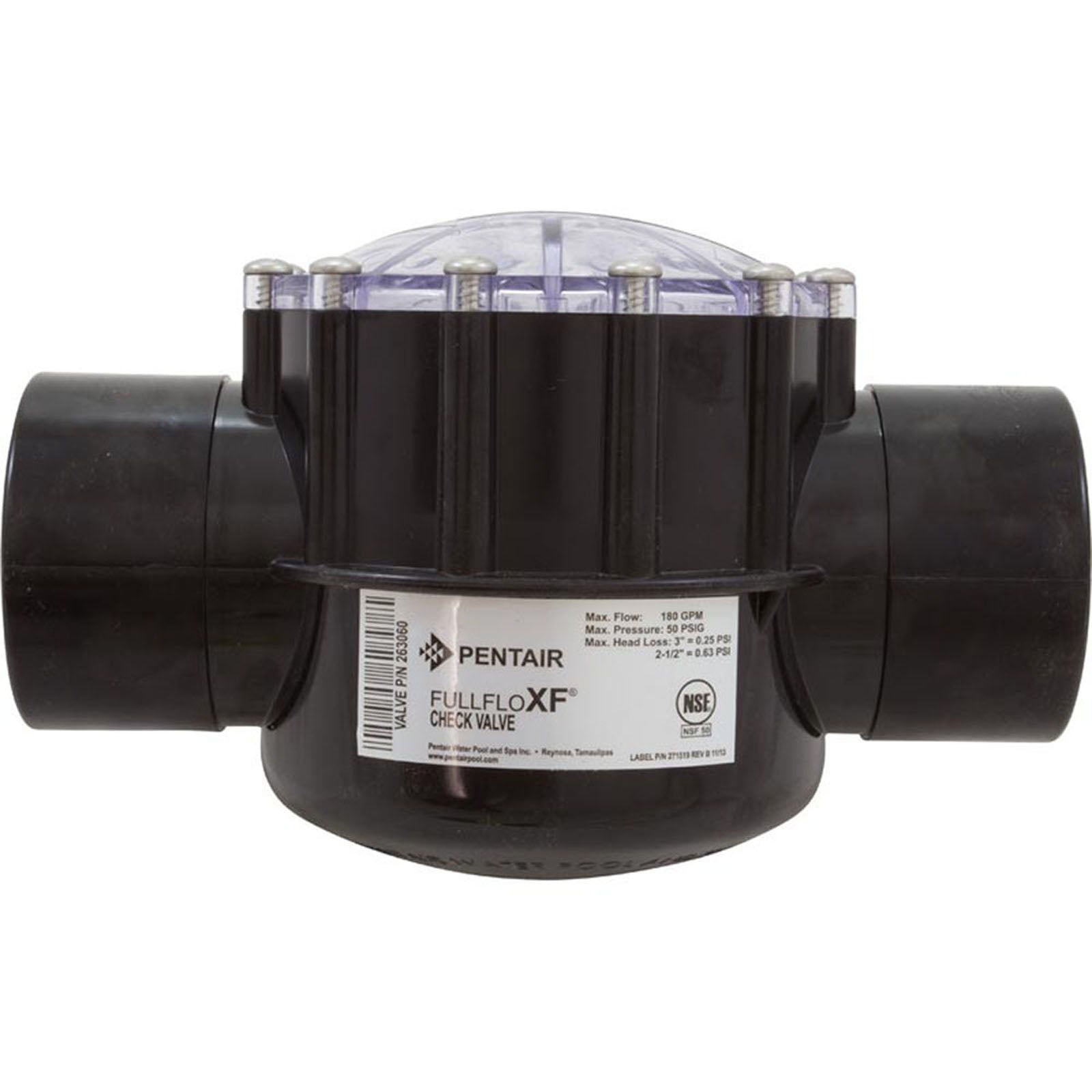 Check Valve, Pentair, 2-1/2"s/3"spg, 2-Way, Straight, CPVC