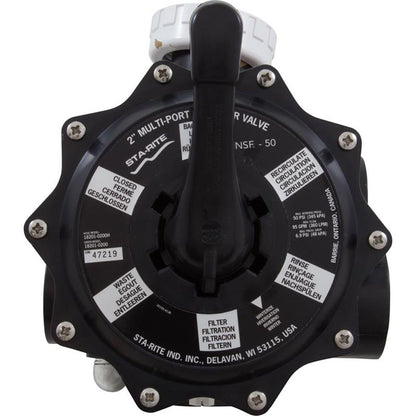 Multiport Valve, Pent DE Filter, 2" ABS, w/Unions, 6 Pos