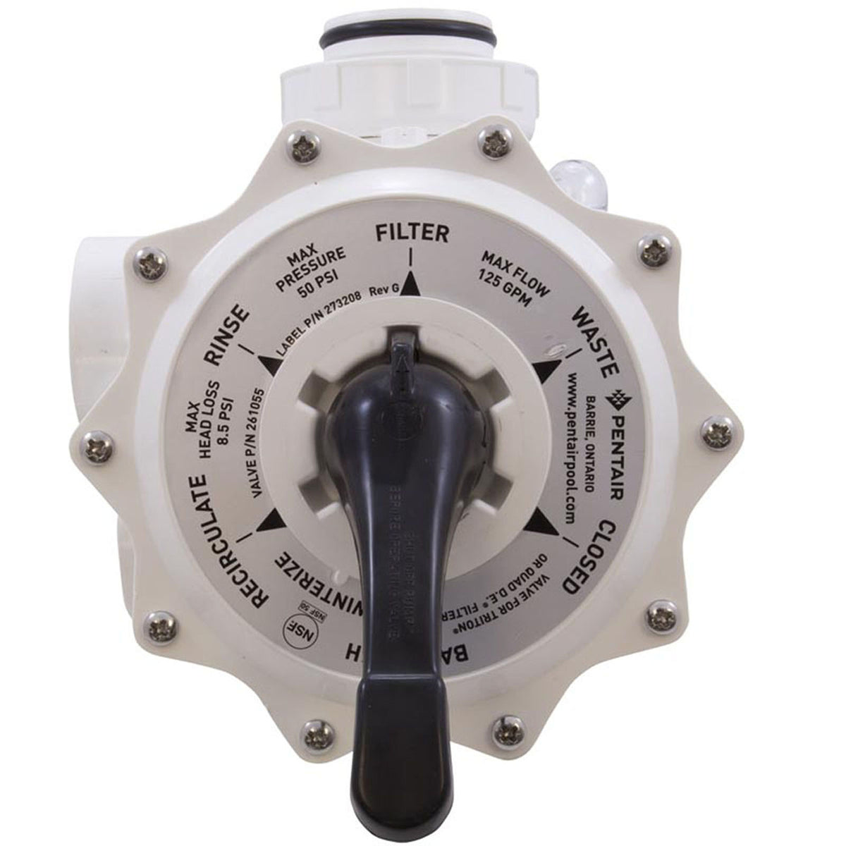 Multiport Valve, American Products/Pentair, 2" Thd, 6 Pos