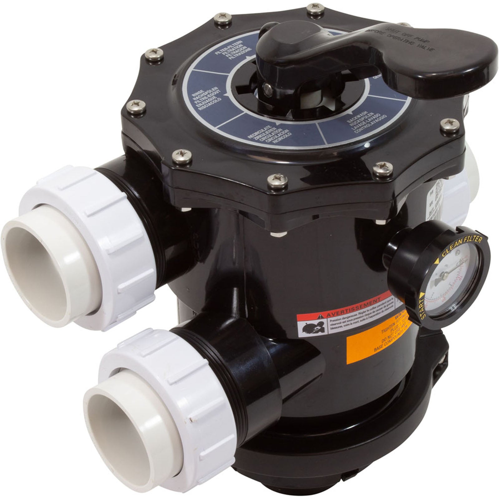 MPV, Pentair 2" Top Mount Hybrid, 6 Pos, Clamp-On, w/Fittings