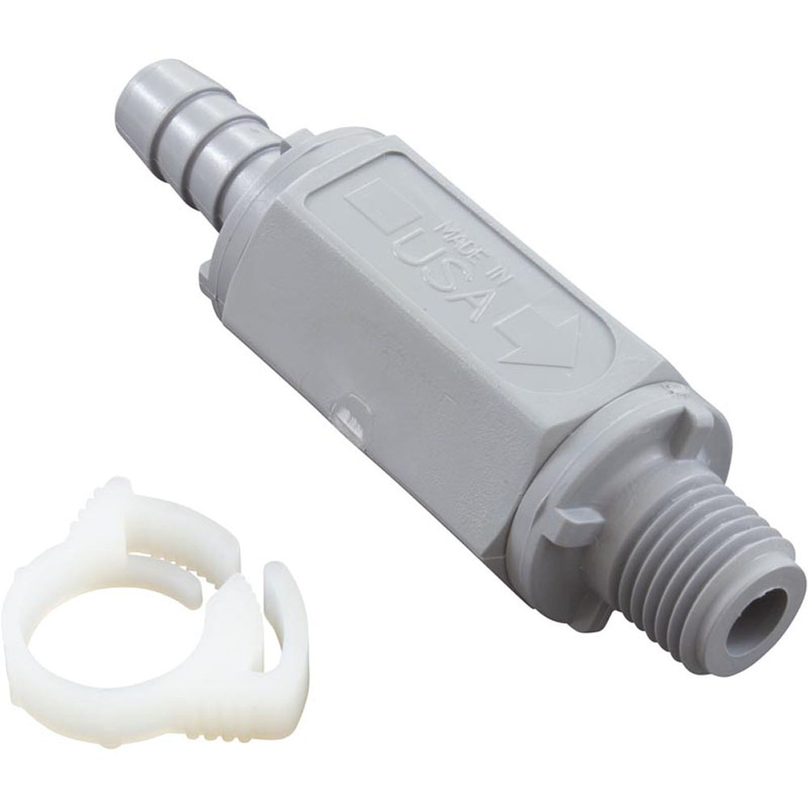 Check Valve, Rola-Chem, 3/8" Barb x 1/4"mpt, In-Line