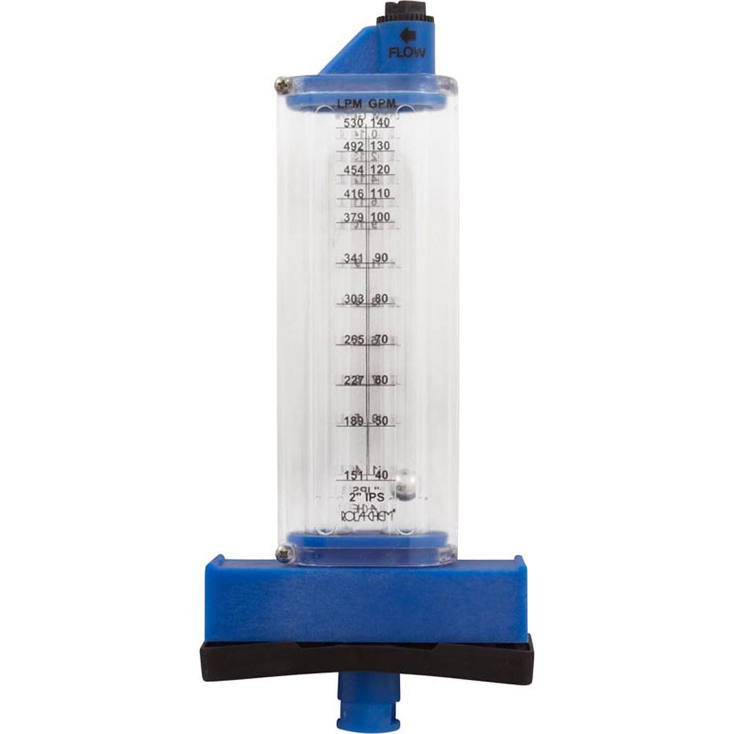 Flowmeter, Rola-Chem Top Mount, 2" PVC, 30-150 GPM