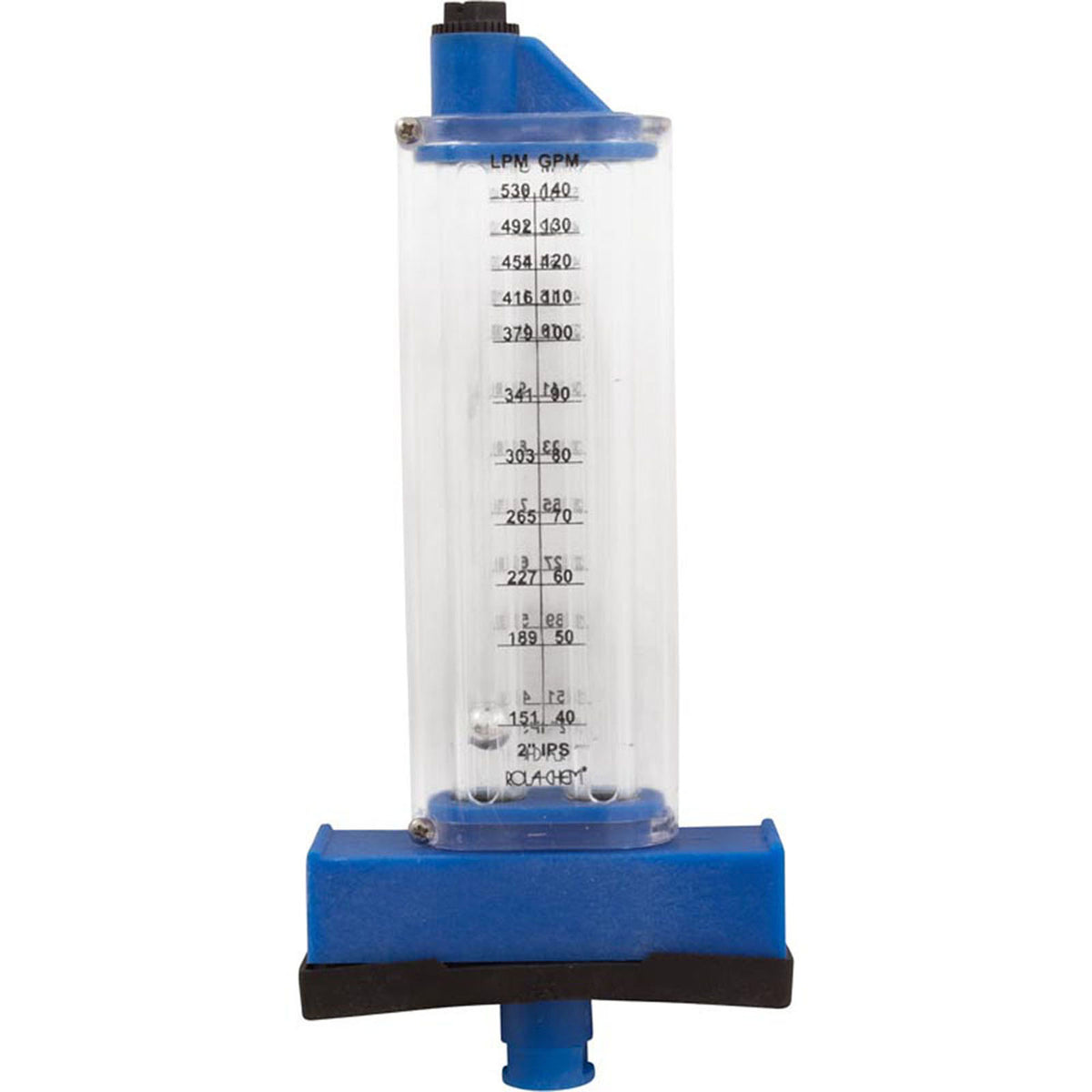 Flowmeter, Rola-Chem Top Mount, 2" PVC, 30-150 GPM