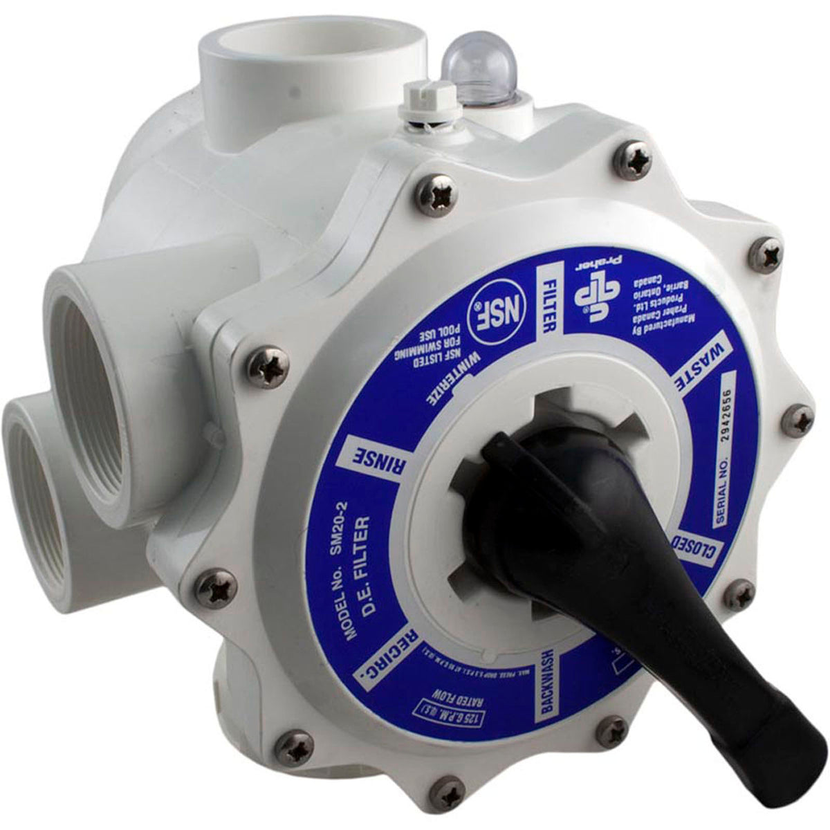 Multiport Valve, Praher SM2-PP2, 2", with PacFab Plumbing