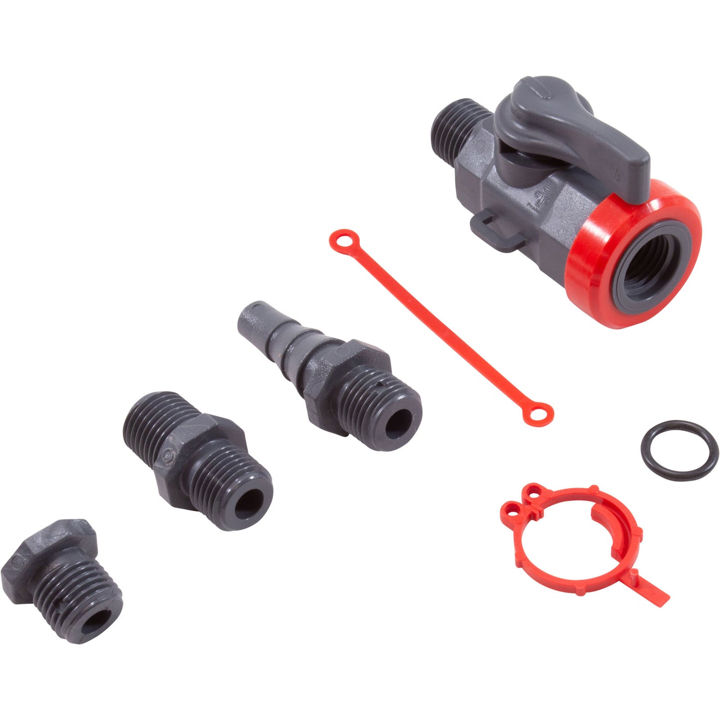 Ball Valve Kit, Praher, 1/4"mpt x 1/4"fpt, w/ Hose Fitting