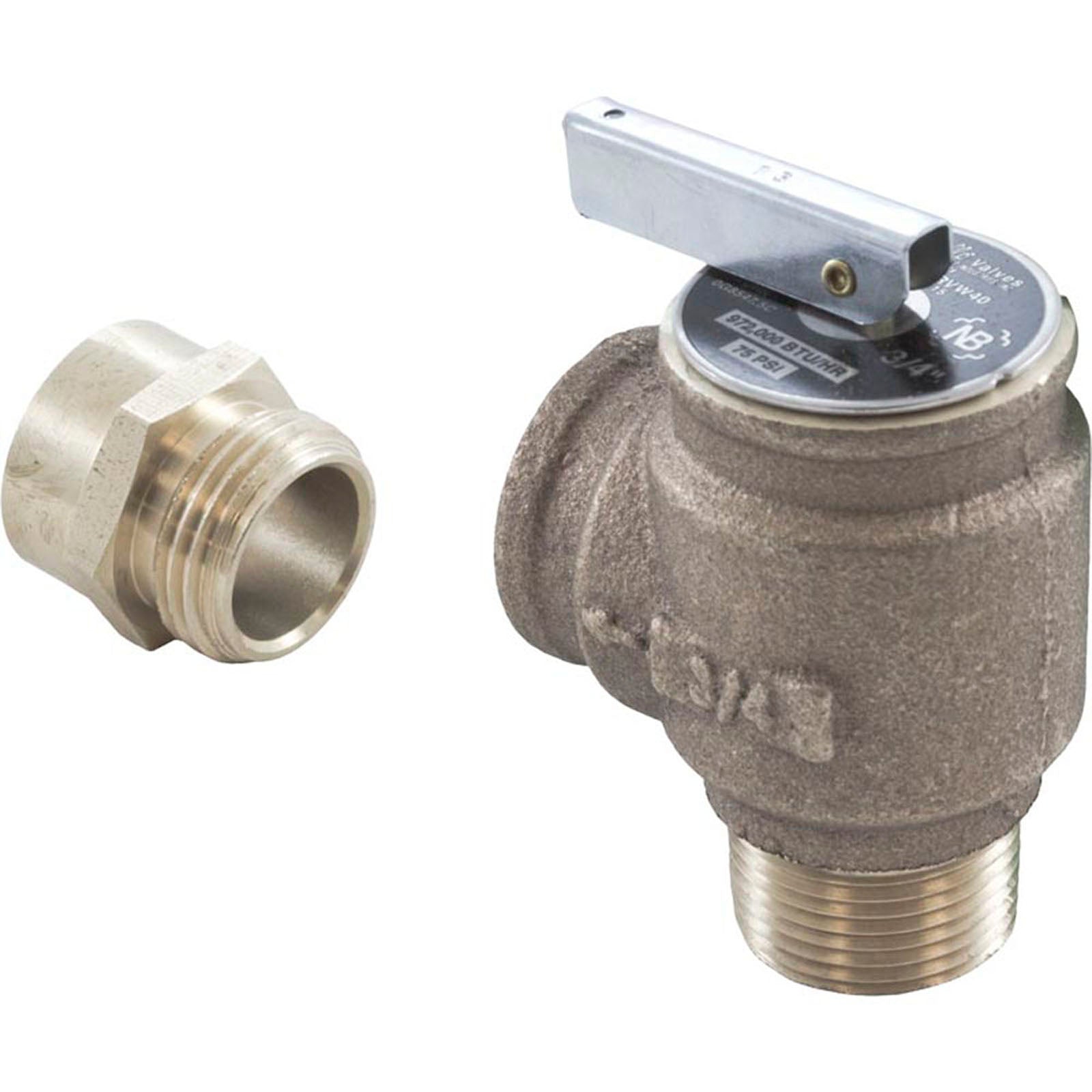 Pressure Relief Valve, Jandy/Zodiac, 3/4" x 3/4", 75psi, polymer