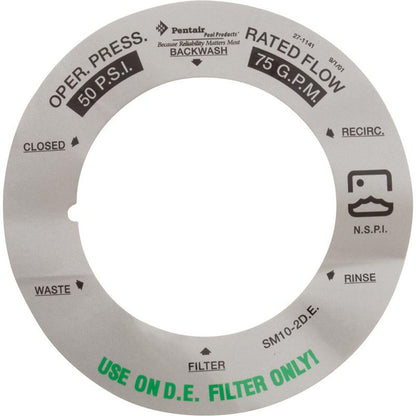 Calcomanía, Pentair, compatible con TM12/SM10, 1-1/2"