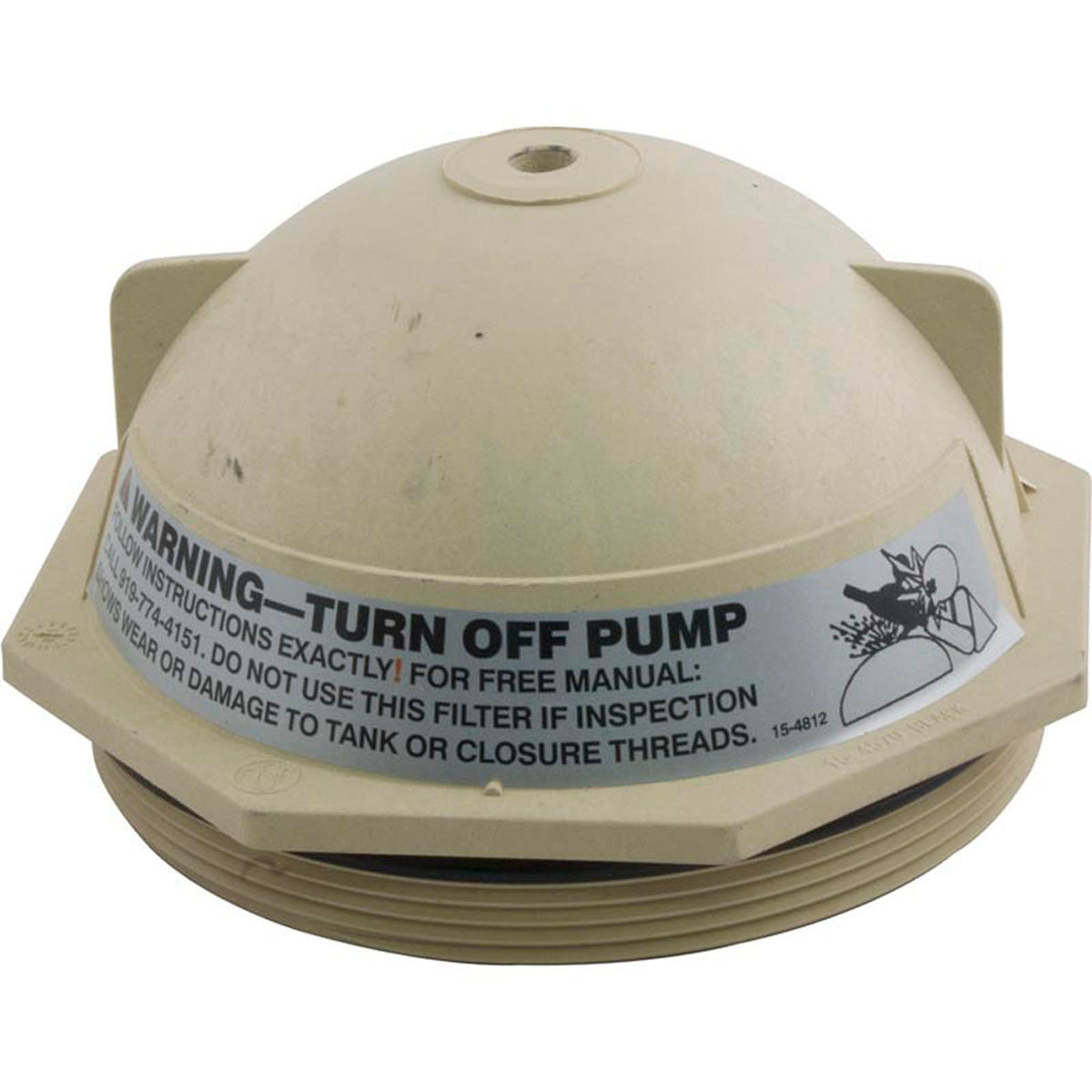 Tank Lid Kit, Pentair PacFab Triton II, 6" thd, Tan