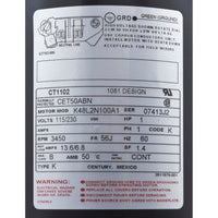 Motor, Century, 1.0hp, 115v/230v, 1-Spd, 56Cfr, C-Face, Thd, EE