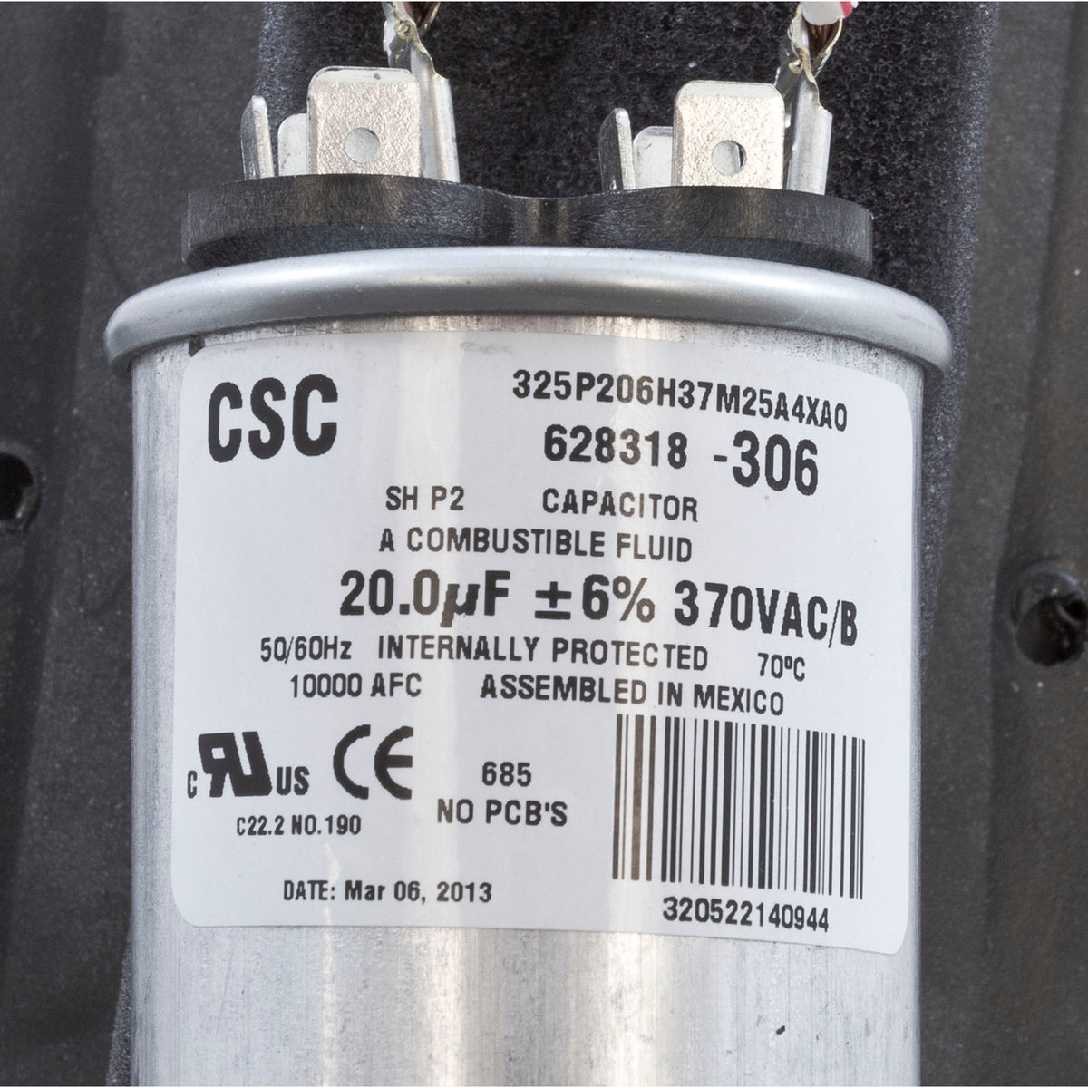 Motor, Century, 1.0hp, 115v/230v, 1-Spd, 56Cfr, C-Face, Thd, EE
