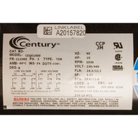Motor, Century, 10.0hp, 230v/460v, 1-Spd, 3 Phase, EQ Series