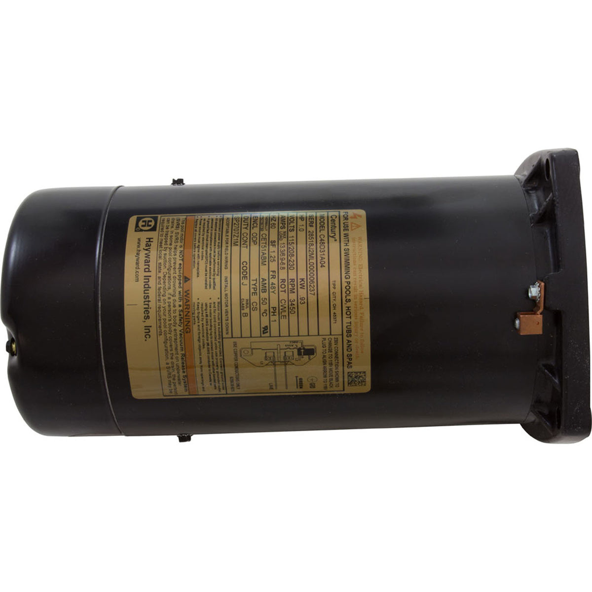 Motor, Hayward MaxFlo II/XL, 1.0hp, 115v/208-230v, Max Rate