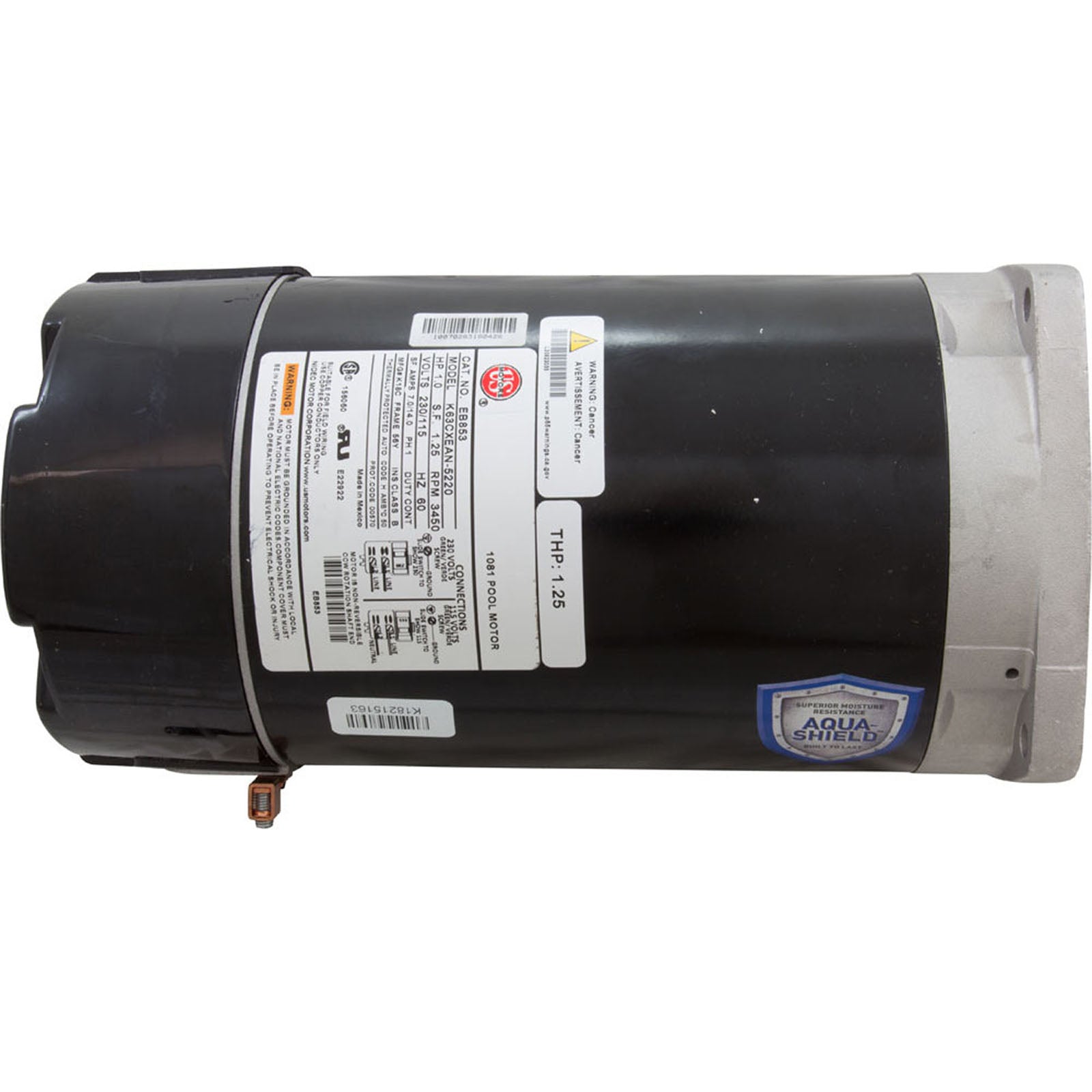 Motor, US Motor, 1.0 Horsepower, SQFL, Uprate, 115/230v