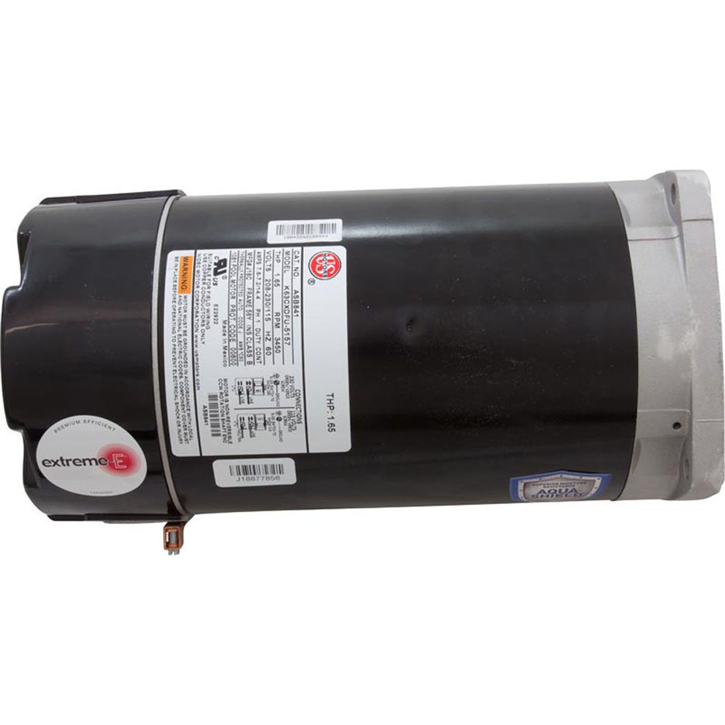 Motor, US Motor, 1.0hp, SQFL, Fullrate, 115/208/230v, 56Y, EE