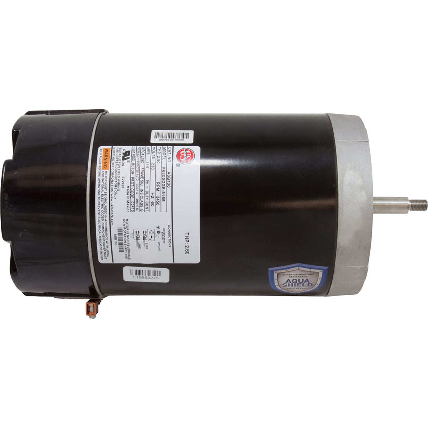 Motor, US Motor, 2.0hp, 230v, 1Spd, 56Jfr, CFace, Thd, Full