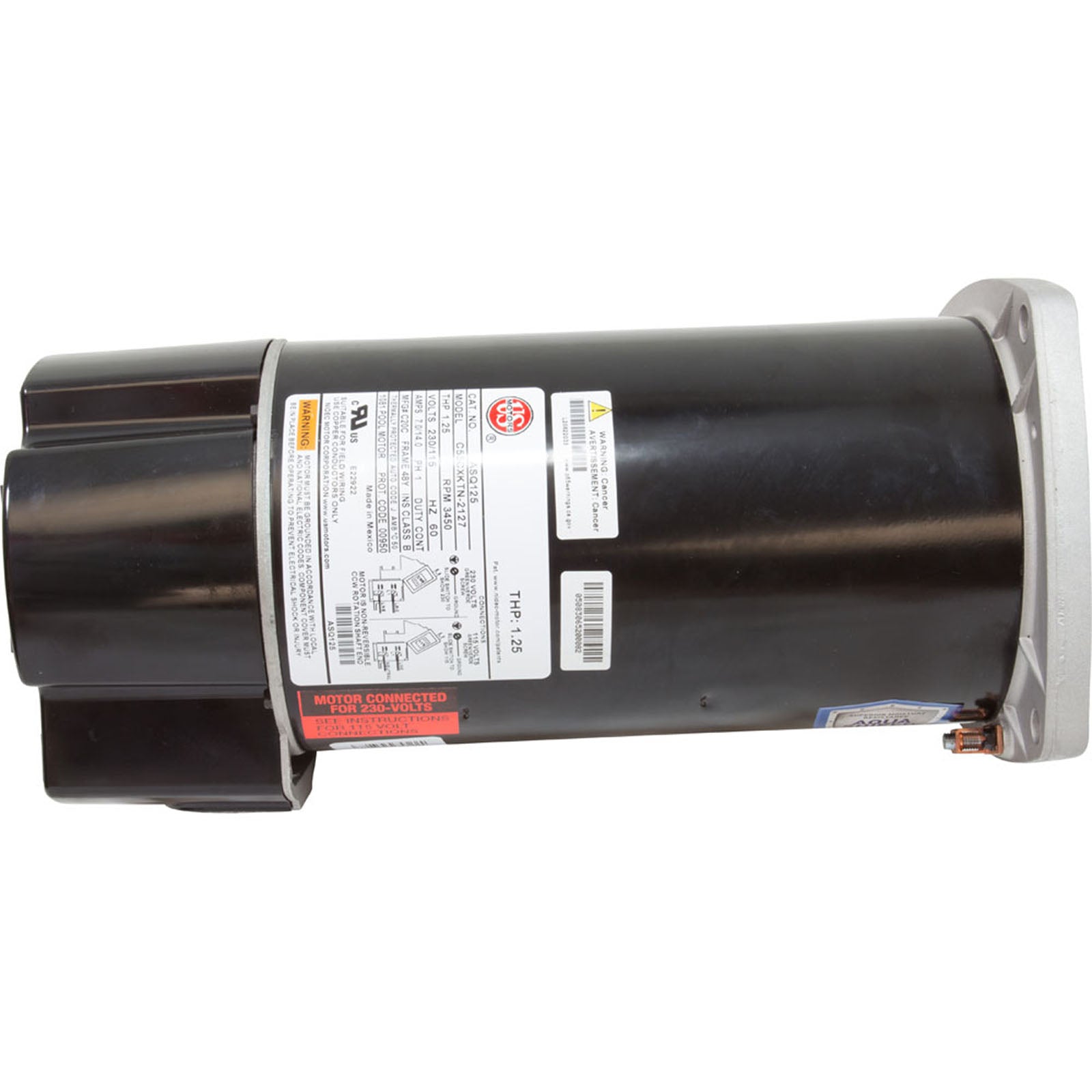 Motor, Nidec/US Motor, 0.75hp, 115/230v, 1-Spd, 48Yfr, SQFL