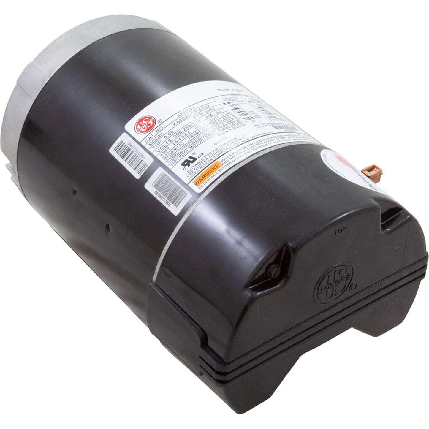 Motor, Nidec/USMtr, 0.5hp, 115/230v, 1Spd, 56Jfr, CFace, Thd, Full