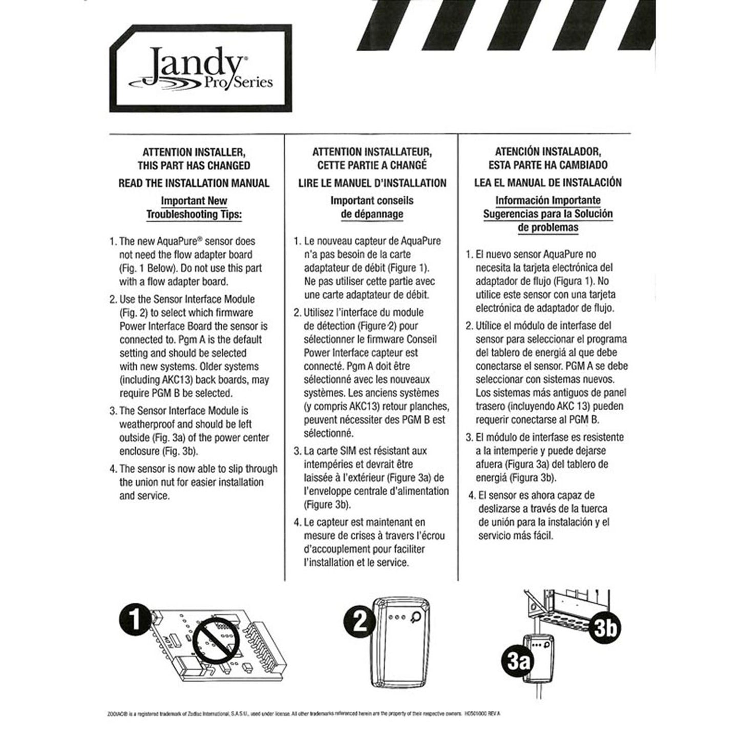 Capteur de port, Zodiac Nature2 Fusion, 16 pieds, avec joint torique