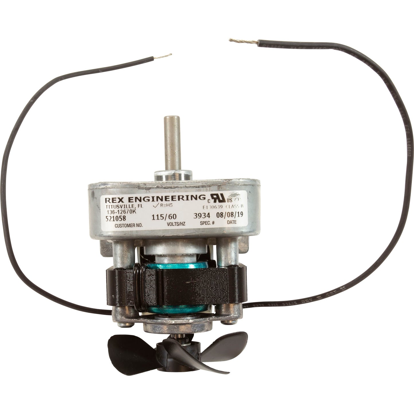 Conjunto de motor y engranaje, Rola-Chem RC252, 115 V