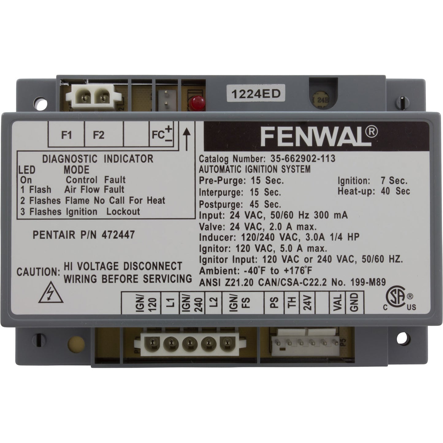 Ignition Control Module, Pentair Minimax NT