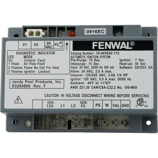 Contrôle d'allumage, Zodiac Jandy LXi