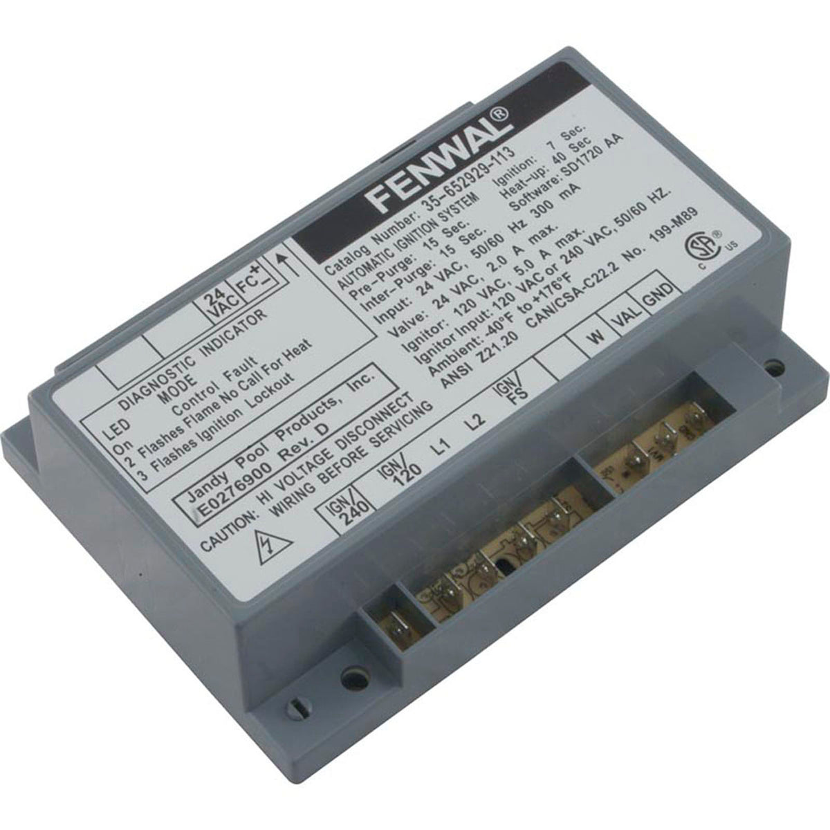 Ignition Control, Zodiac Jandy LRZE