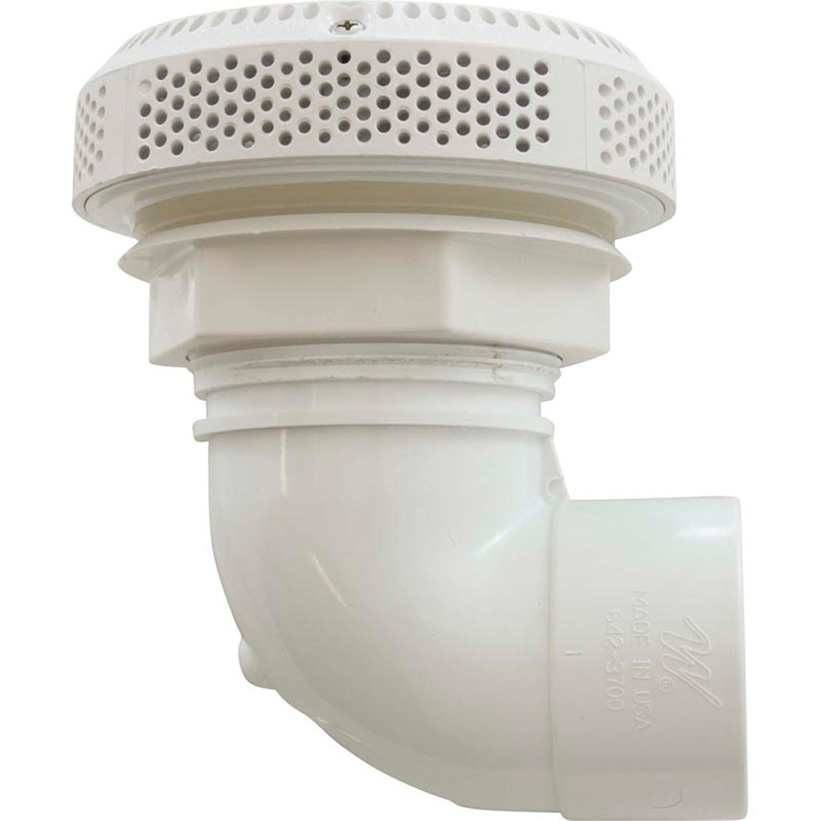 Suction Assembly, WW Super Hi-Flo, 3-1/4"hs, 2"s, 90 deg, White
