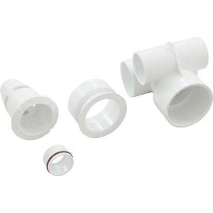 Corps de jet, WW Poly Gunite, a1-1/2"s, w2"s, T, blanc