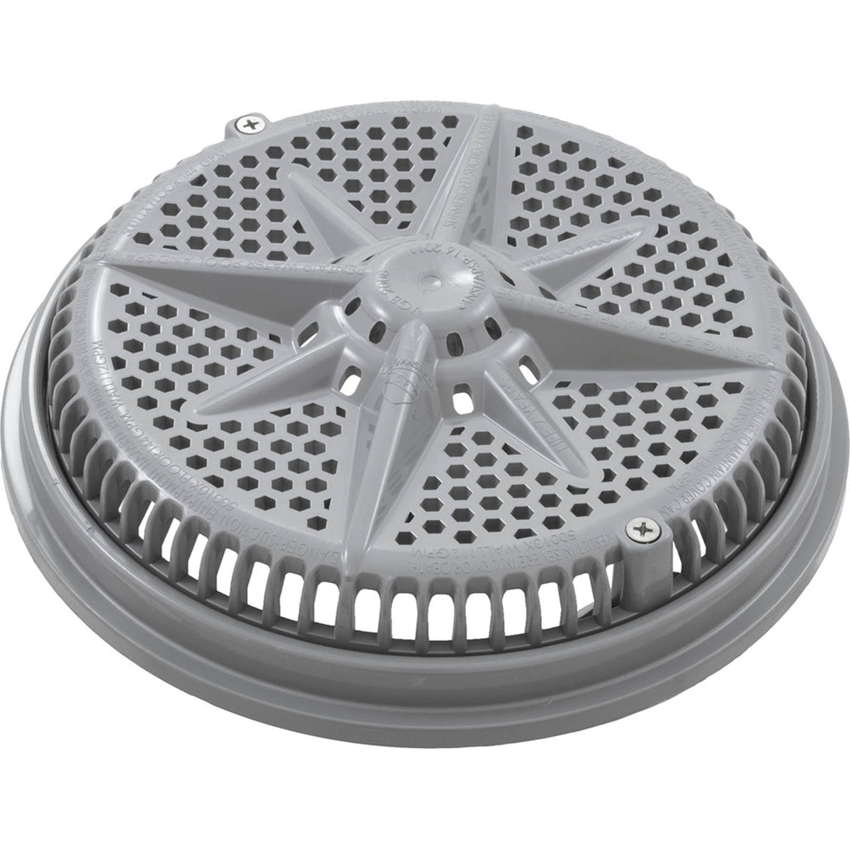 Main Drain Grate, PentairStarGuard, 8", 112gpm, Gray, Short Ring