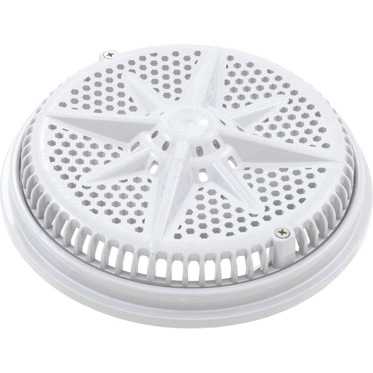 Main Drain Grate, PentairStarGuard, 8", 112gpm, White, Short Ring