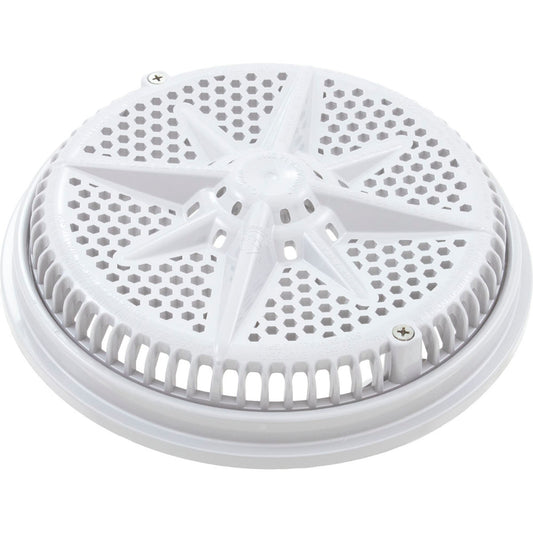 Main Drain Grate, PentairStarGuard, 8", 112gpm, White, Short Ring