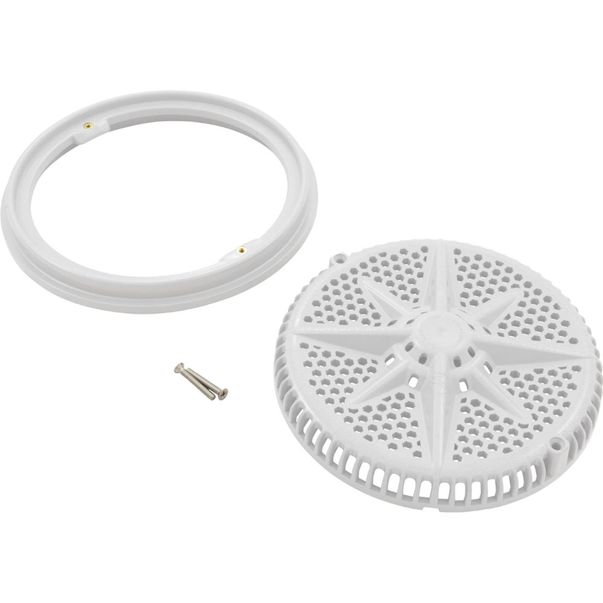 Main Drain Grate, PentairStarGuard, 8", 112gpm, White, Short Ring