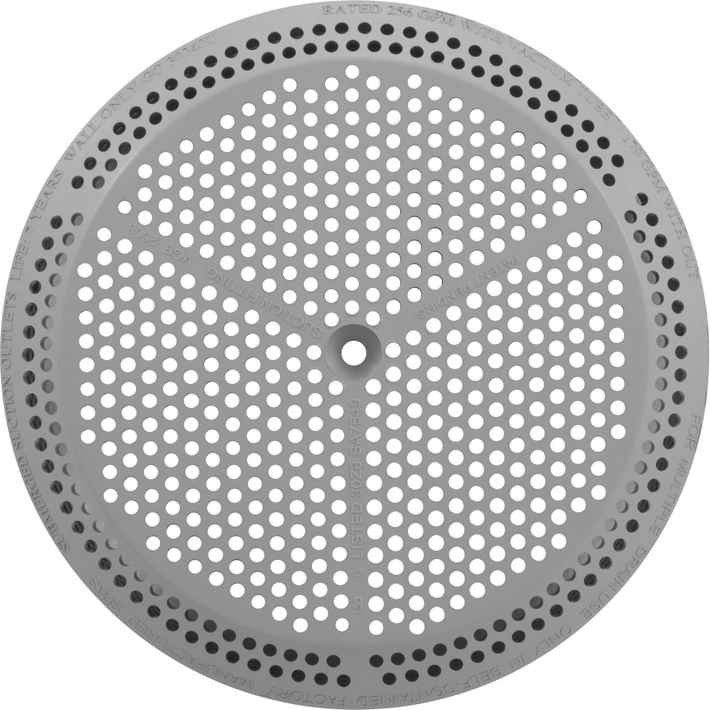 Tapa de succión, BWG/GG, 4-7/8", 179/256 gpm, gris claro