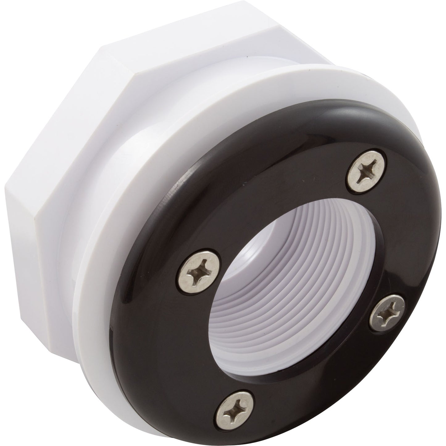 Wall Fitting, Vinyl Std Body, 1-1/2"mpt x 1-1/2"fpt, Black