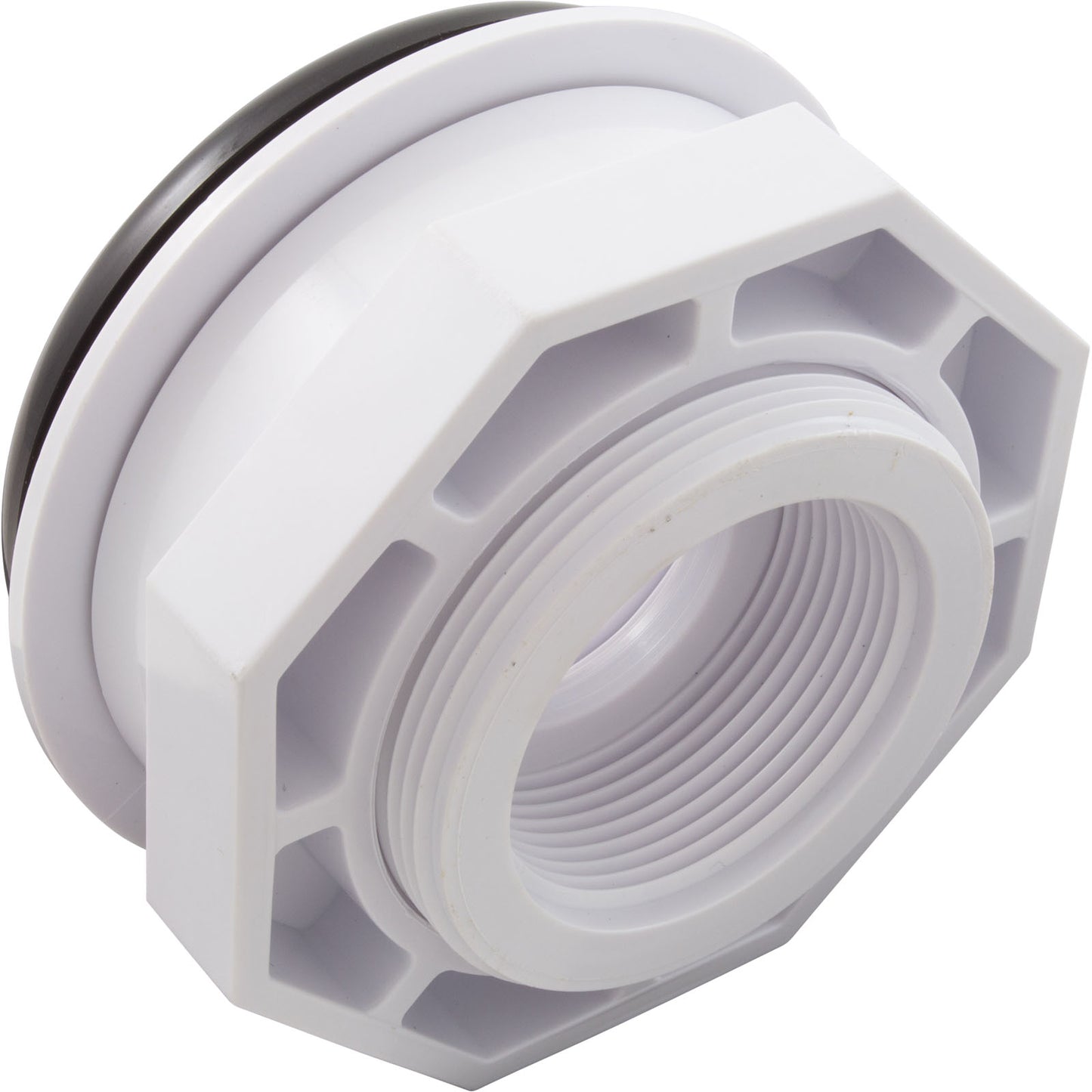 Wall Fitting, Vinyl Std Body, 1-1/2"mpt x 1-1/2"fpt, Black