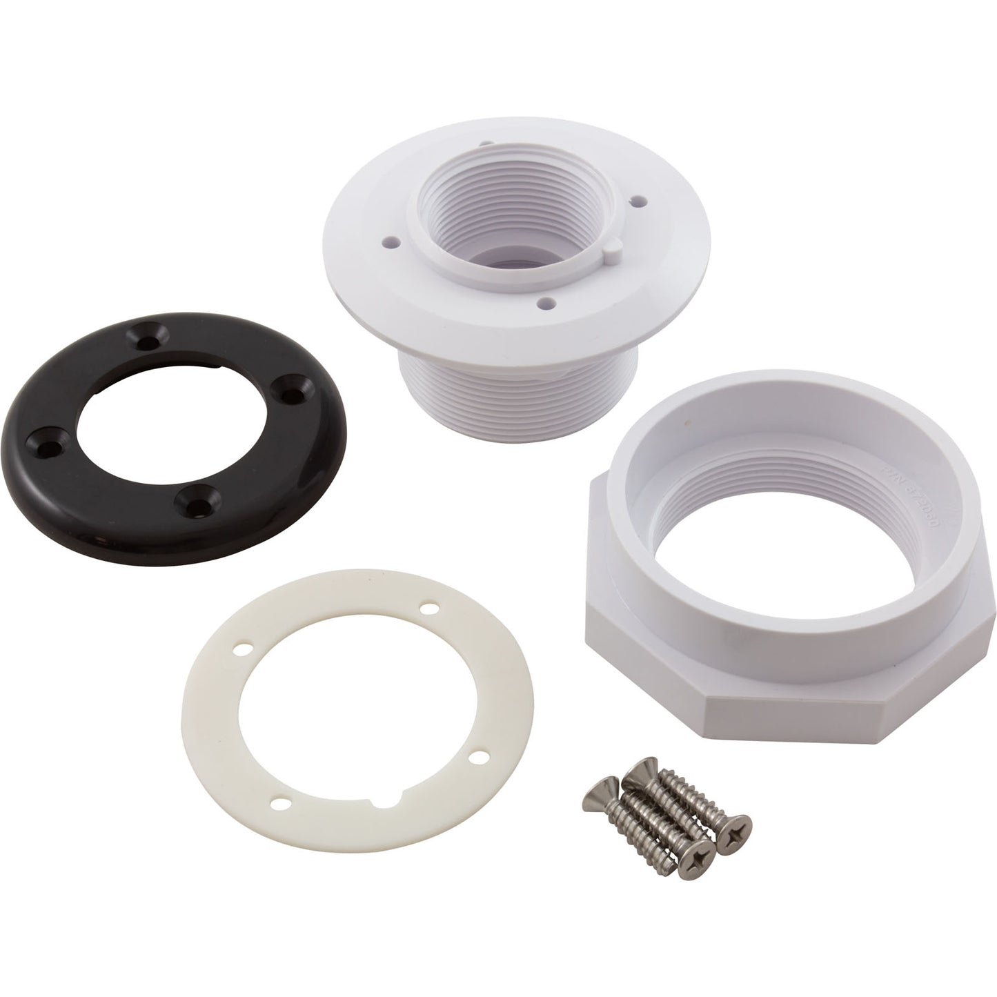 Wall Fitting, Vinyl Std Body, 1-1/2"mpt x 1-1/2"fpt, Black