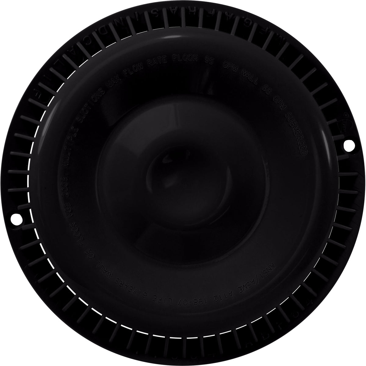 Main Drain Cover, Afras, Anti Vortex, Black, w/Screws