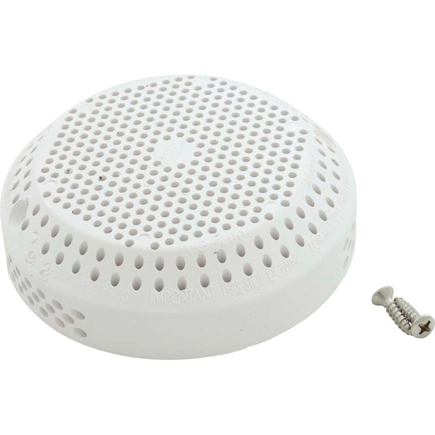 Suction Cover, Waterway 3-1/2" Hi-Flow, White, with Screws