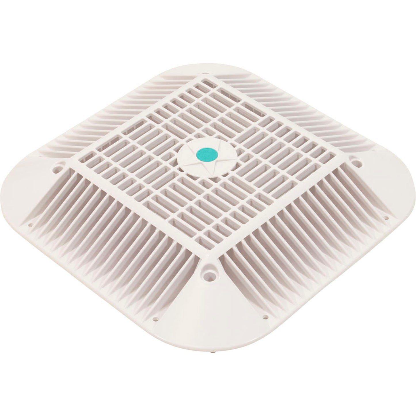 Main Drain Grate, 14" x 14" Square, 2 Retro 9"x9", White