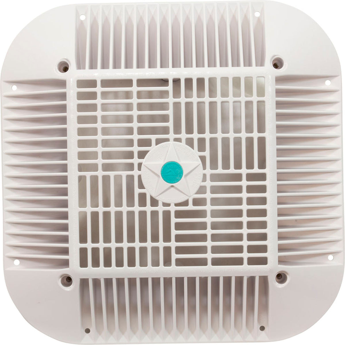 Main Drain Grate, 14" x 14" Square, 2 Retro 9"x9", White